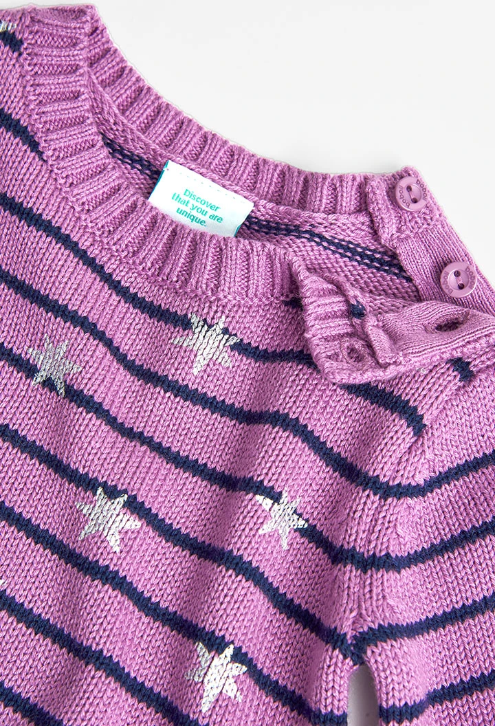 Jersey tricotosa listado de bebé niña
