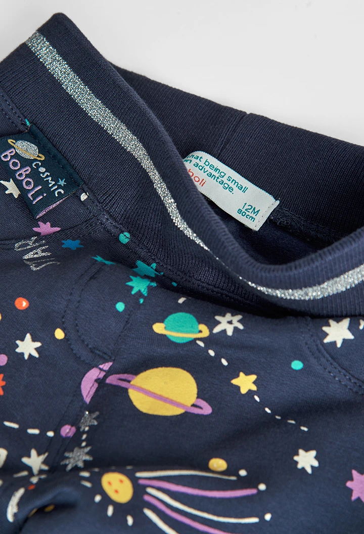 Fleece trousers printed for baby -BCI