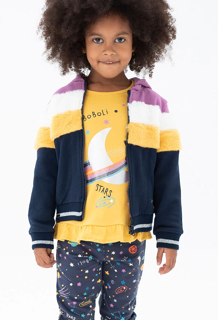 Jacke plüsch kombiniert für baby mädchen