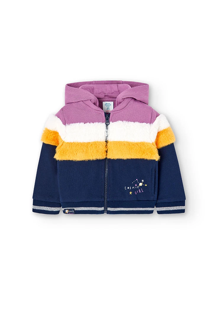 Fleece jacket combined for baby girl