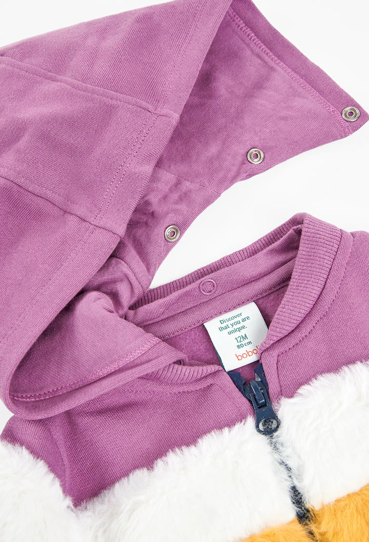 Casaco felpa combinado para o bebé menina