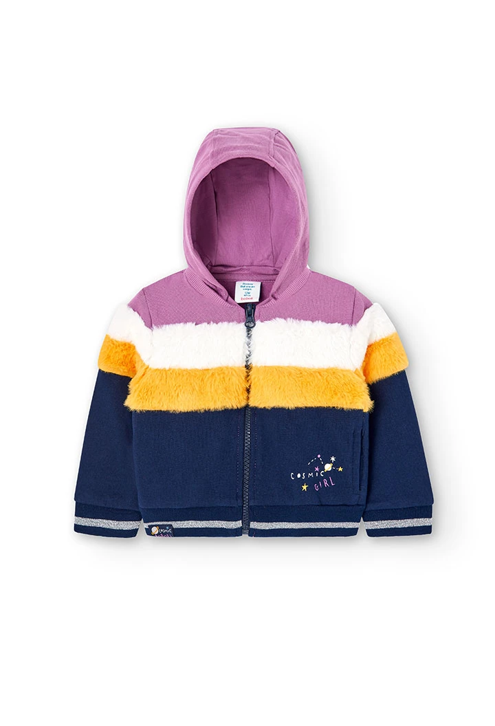 Fleece jacket combined for baby girl