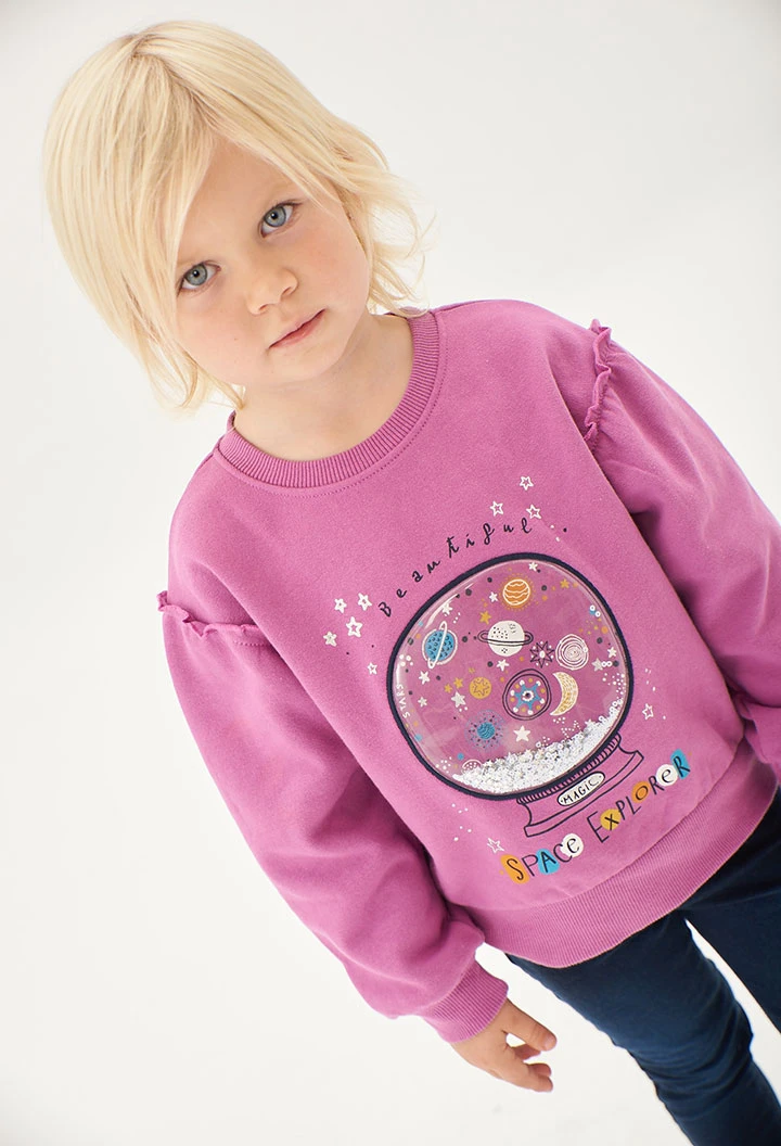 Sudadera felpa de bebé niña color lila -BCI