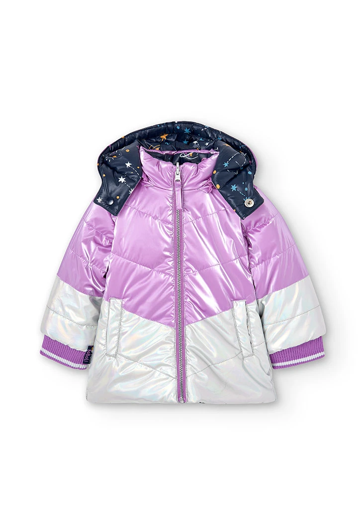 Reversible technical fabric parka for baby