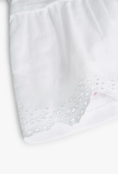 Maglietta in jersey bianca da neonata