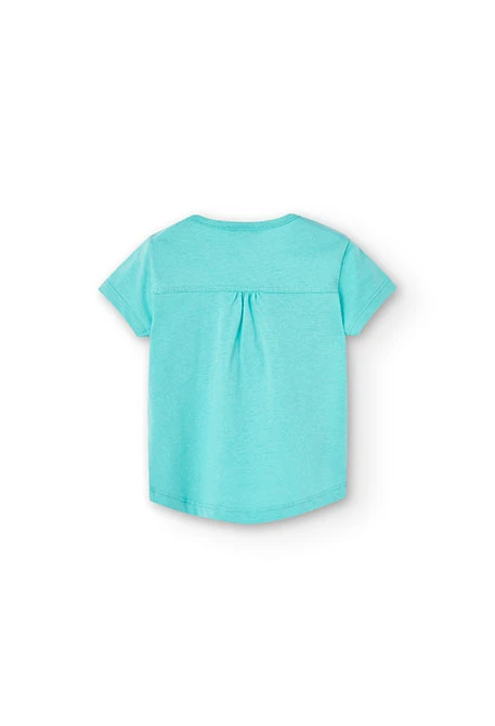 T-shirt tricoté pour bébé fille, couleur verte