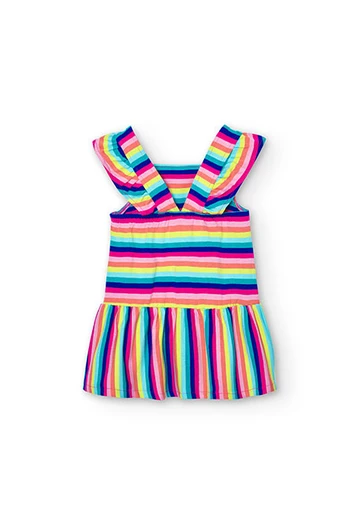Baby girl's striped stretch knit dress
