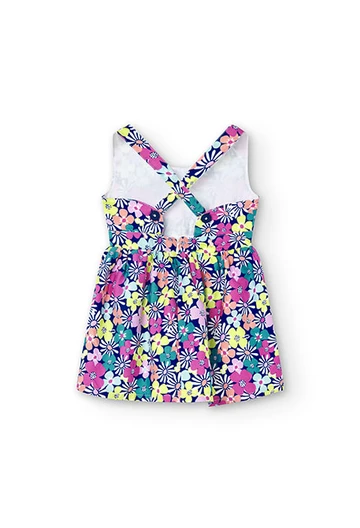 Satin-Kleid, mit Blumenaufdruck, für Baby-Mädchen
