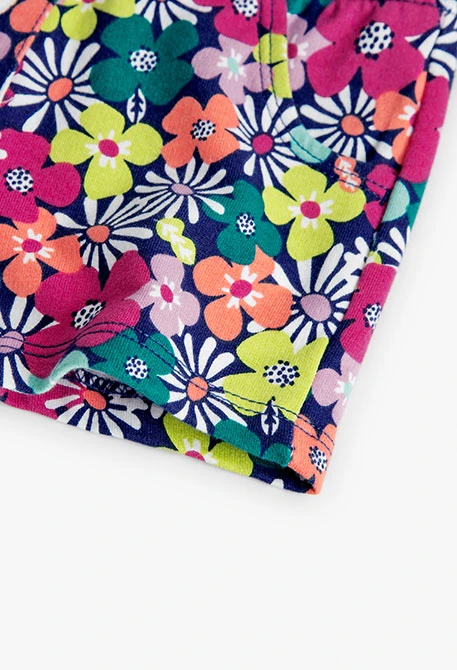 Fleece-Shorts mit Blumenaufdruck, für Baby-Mädchen