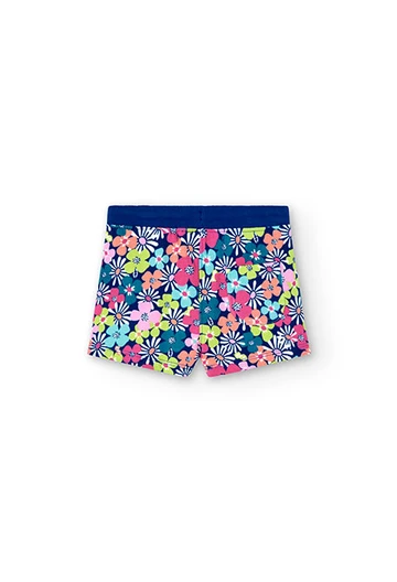 Baby girl's plush shorts with flower print