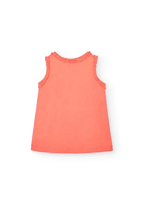 Camiseta de punto de bebé niña en color naranja
