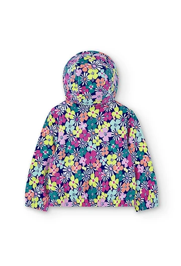 Baby girl's plush jacket with flower print