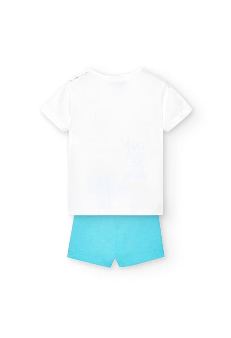 Set in jersey bianco da neonata
