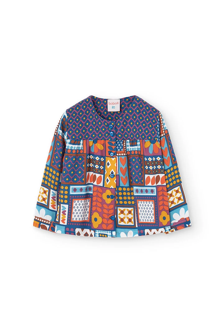 Blouse en flanelle pour bébé fille avec imprimé