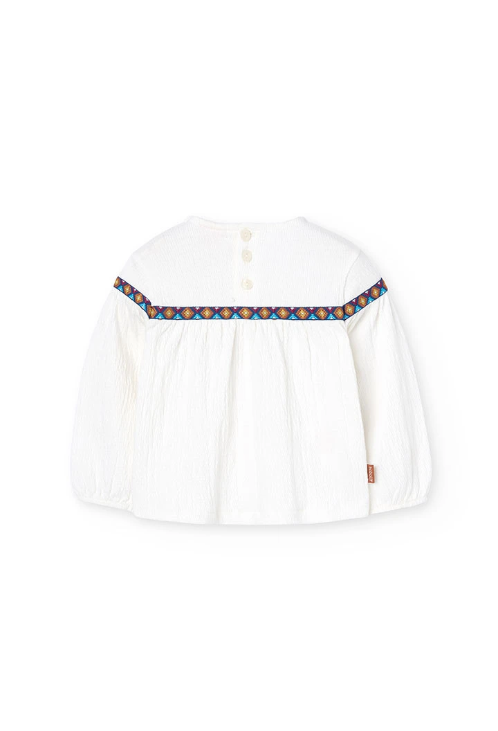 Camisola de malha para bebé menina em branco