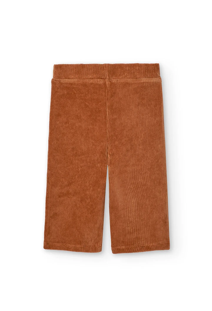 Pantalón de pana para bebé niña en naranja