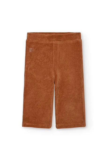 Pantalón de pana para bebé niña en naranja