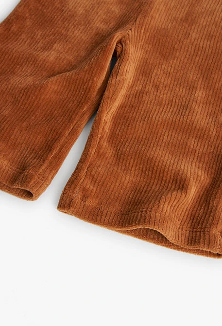 Pantalon en velours côtelé pour bébé fille en orange