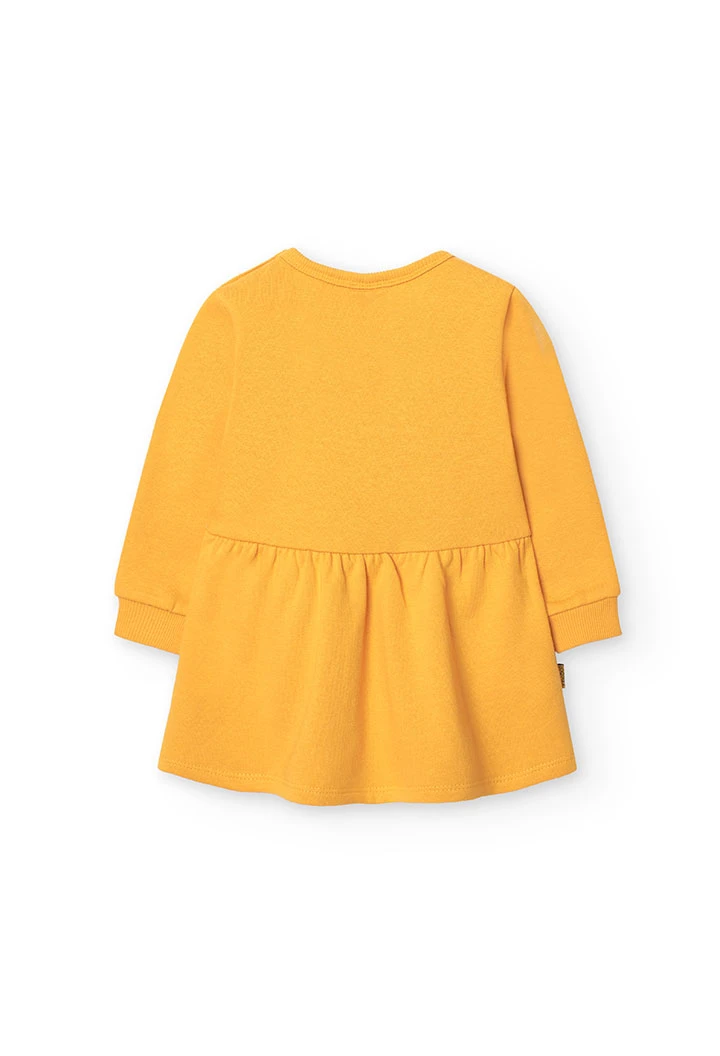 Yellow fleece dress for baby girl