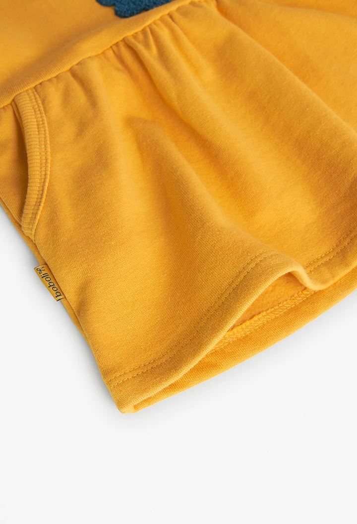 Robe en molleton pour bébé fille en jaune