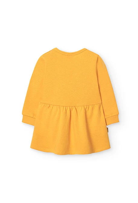 Robe en molleton pour bébé fille en jaune