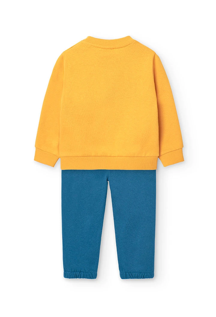 Ensemble sweat et pantalon en molleton pour bébé fille en jaune