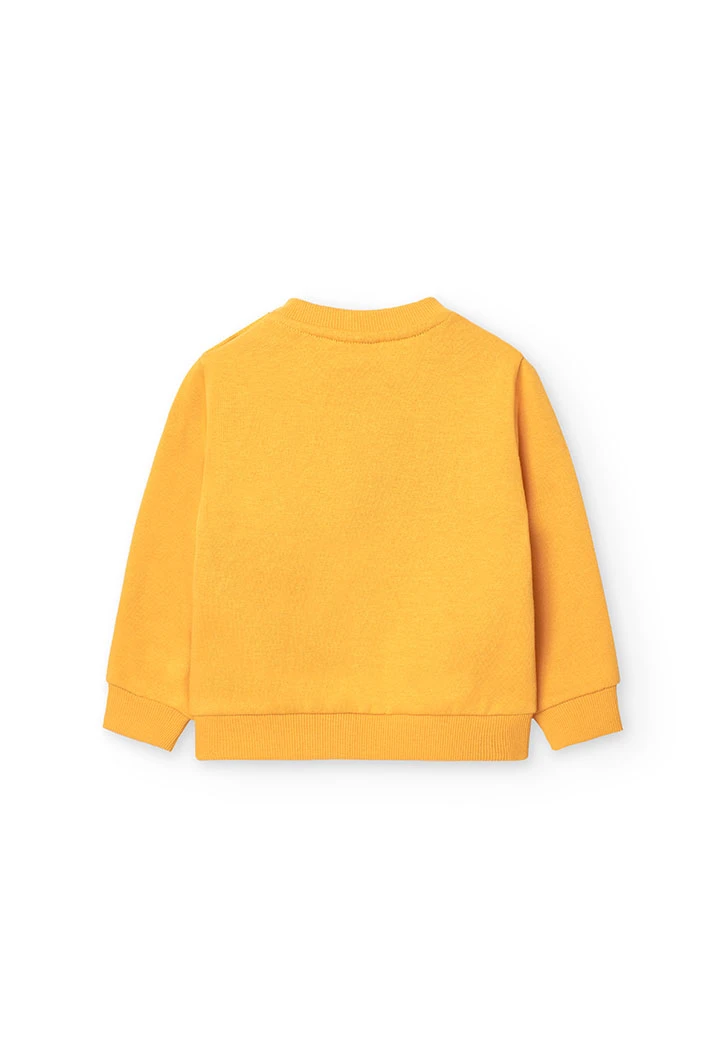 Conjunto de sweatshirt e calças de felpa para bebé menina em amarelo