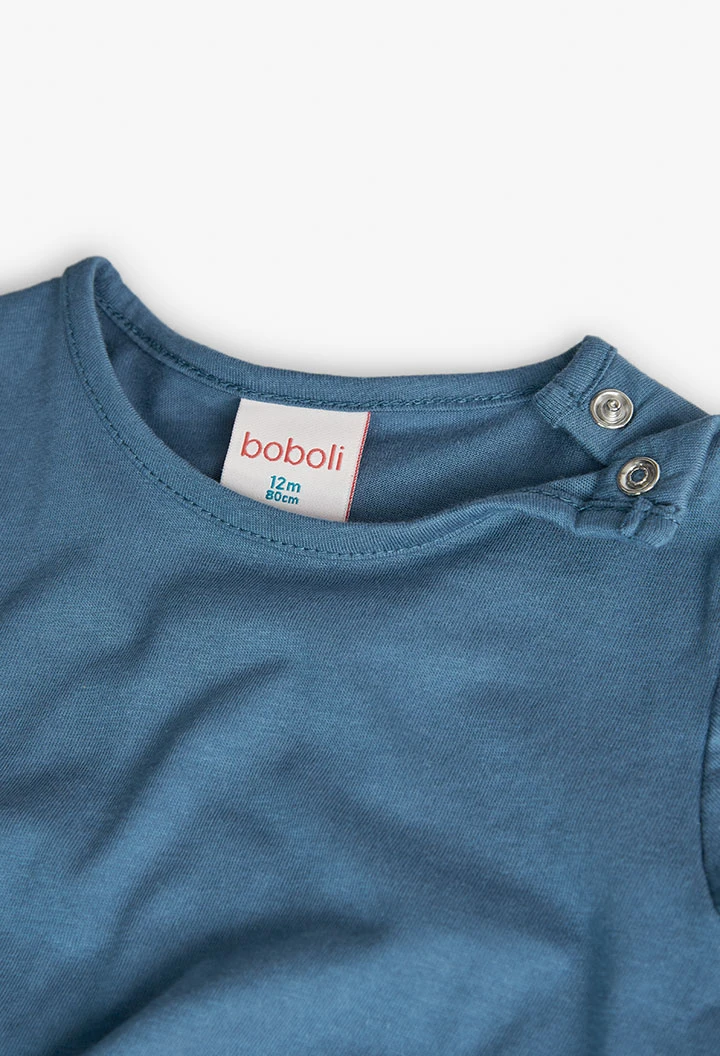 Camisola de malha para bebé menina em azul índigo