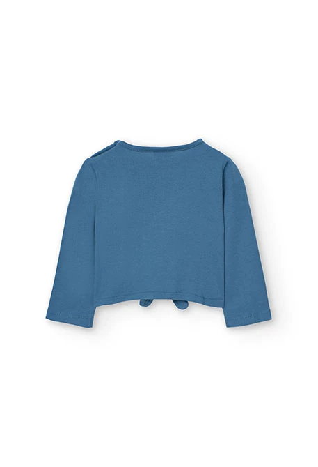 Camisola de malha para bebé menina em azul índigo