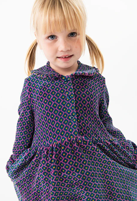 Robe en velours côtelé pour bébé fille avec imprimé floral