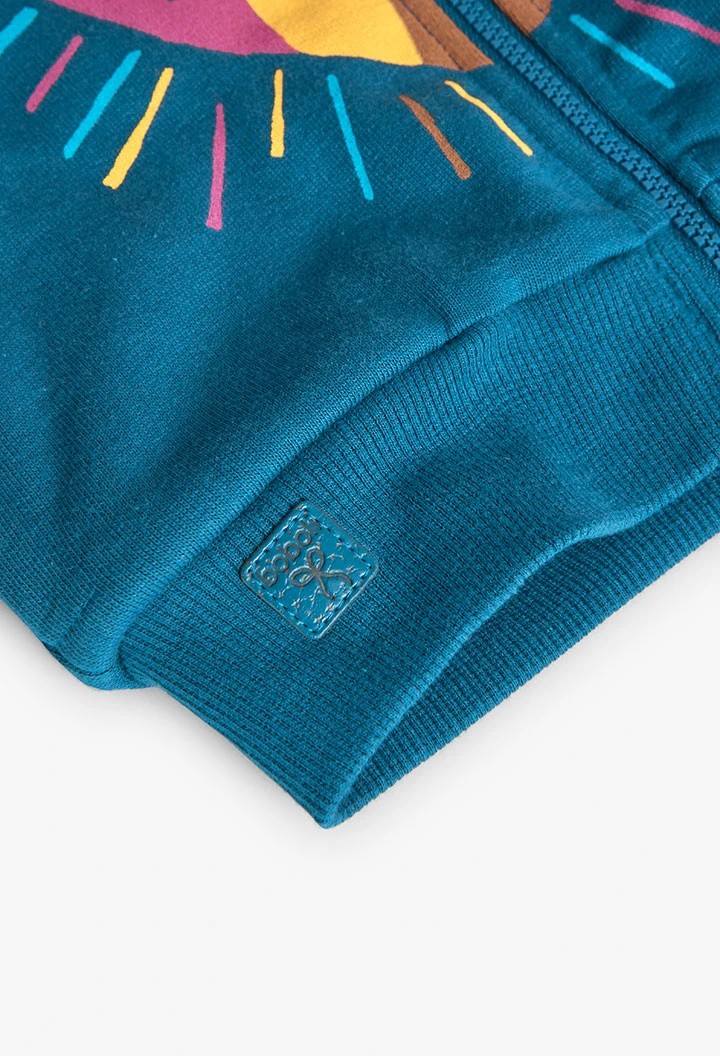 Sweatjackeacke für Baby-Mädchen in Blau mit Herzmuster