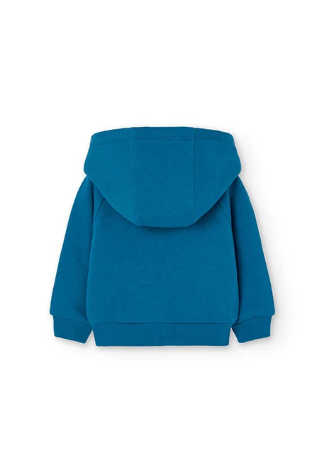 Veste en molleton pour bébé fille en bleu avec imprimé cœur