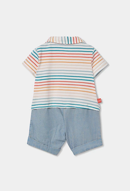 Babygrow riscas multicolor algodão