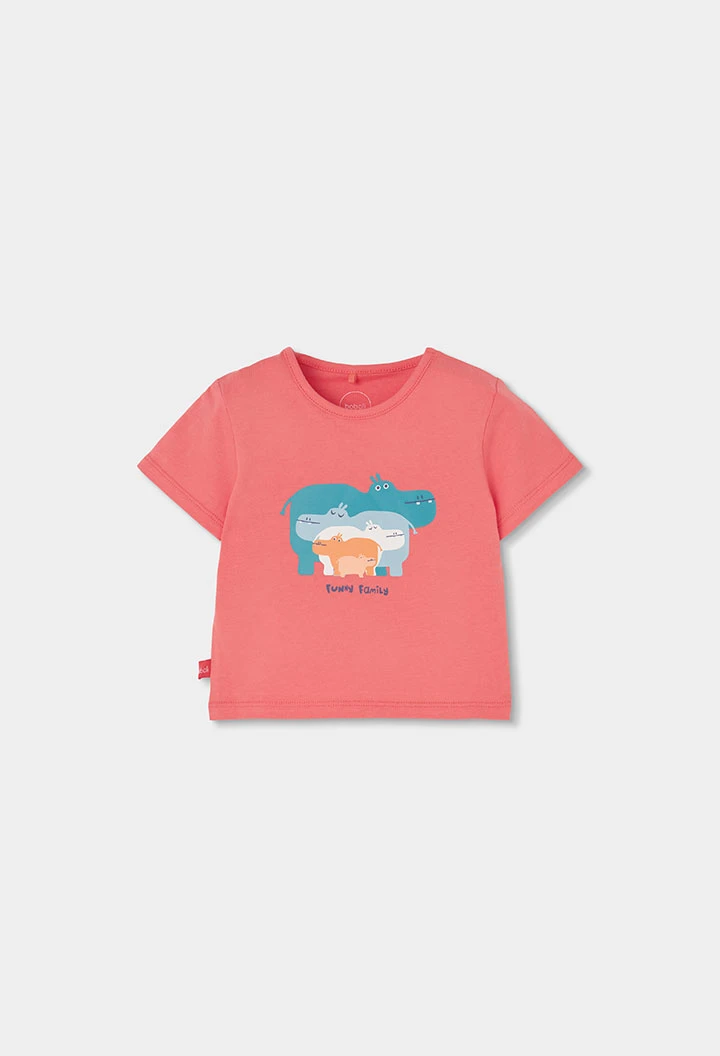 Conjunto de algodão para bebé menino na cor laranja.