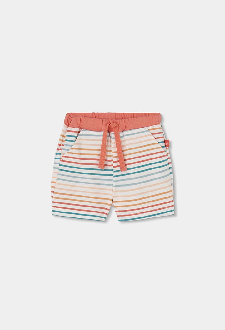 Conjunto de algodão para bebé menino na cor laranja.