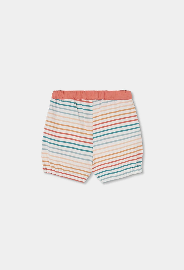 Conjunto de algodão para bebé menino na cor laranja.