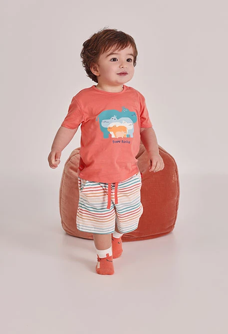 Esemble pour bébé en coton orange