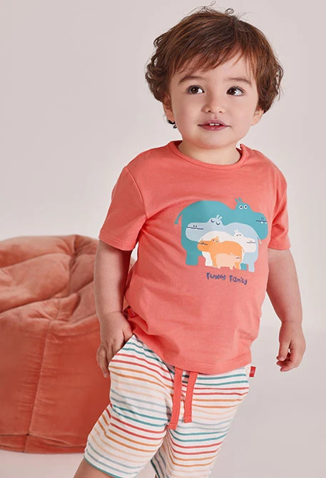 Baby orange cotton T-shirt