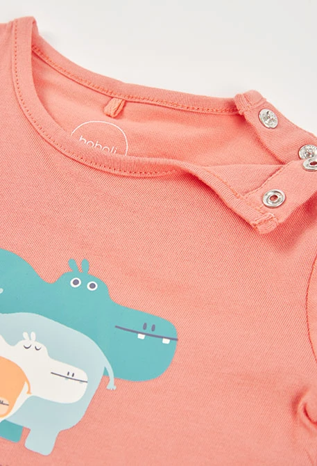 Camiseta de bebé algodão laranja