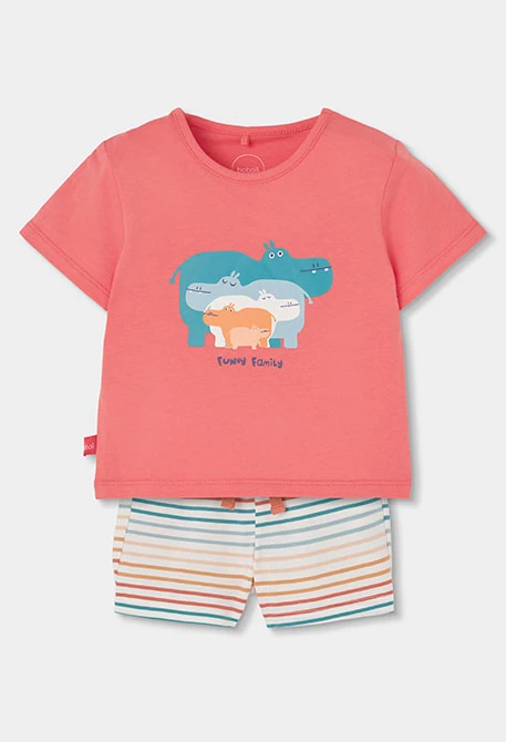 Conjunto de bebé algodón naranja