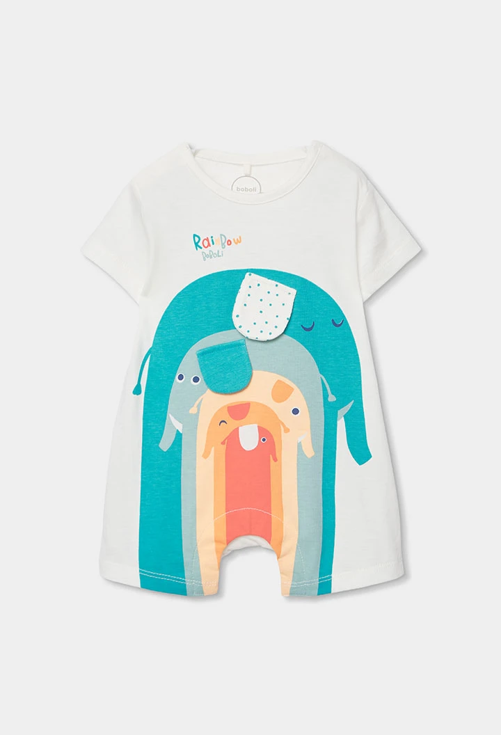 Combinaison bébé en coton blanc