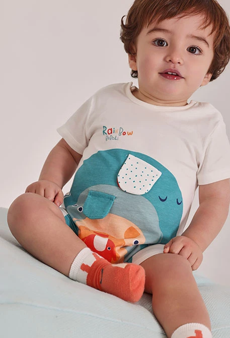 White cotton baby bodysuit