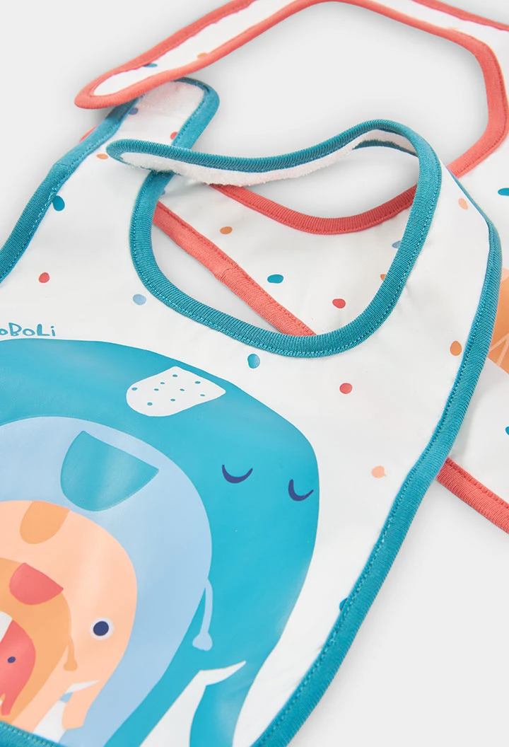 Pack of 2 white cotton baby bibs