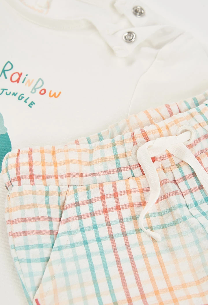 Conjunto bebé t-shirt algodão branco