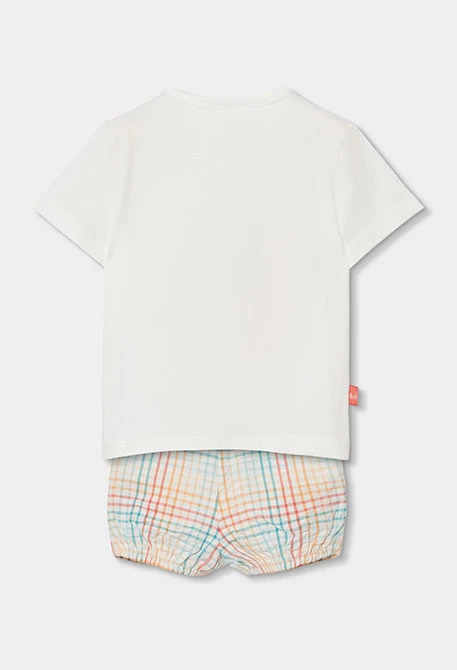 Conjunto bebé t-shirt algodão branco