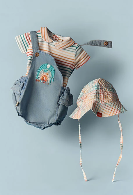 Bonnet bébé à carreaux