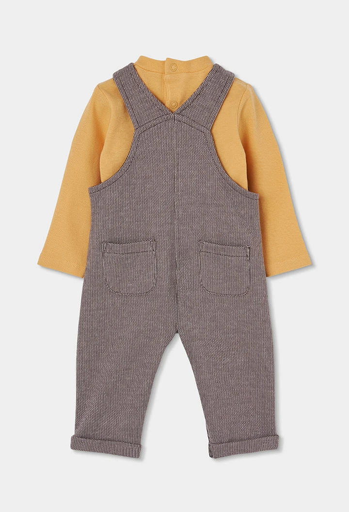 Ensemble maille bébé garçon marron brodé renard