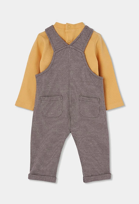 Ensemble maille bébé garçon marron brodé renard