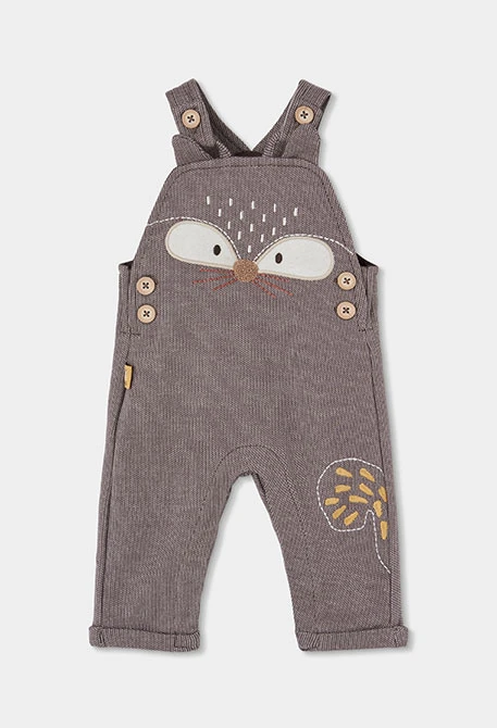 Ensemble maille bébé garçon marron brodé renard