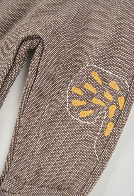Ensemble maille bébé garçon marron brodé renard
